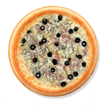 19. BLUE ROMANA - 30cm; Соус, Сыр Моцарелла, Ветчина, Ананас, Оливки, Сыр с синей плесенью