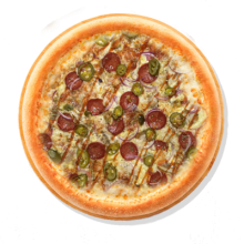 16. MEXICO - 40cm; Kaste, Juust Mozzarella, Pepperoni, Kana, Sibul, Jalopeno, Kaste Terav